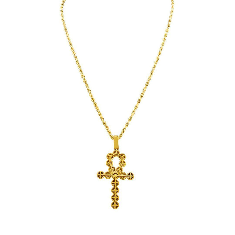 Diamond Ankh Pendant in 14k Yellow Gold 3.25 Ctw