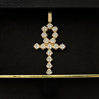 Thumbnail for Diamond Ankh Pendant in 14k Yellow Gold 3.25 Ctw