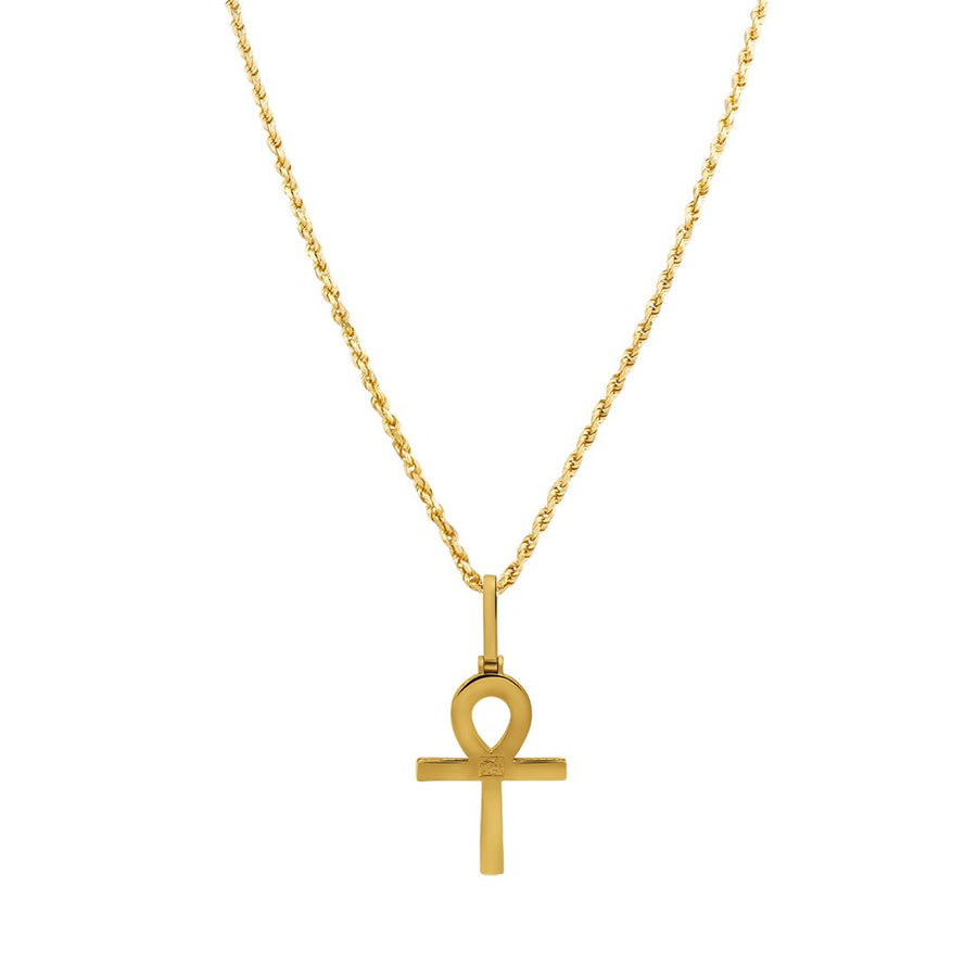 Colgante Ankh de diamantes en oro amarillo de 14 k (0,29 quilates)