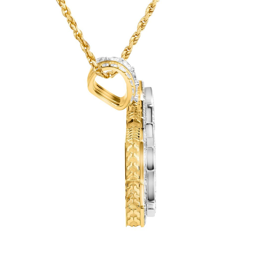 White, Yellow Diamond ATS Pendant in 14k Yellow Gold 15.50 Ctw