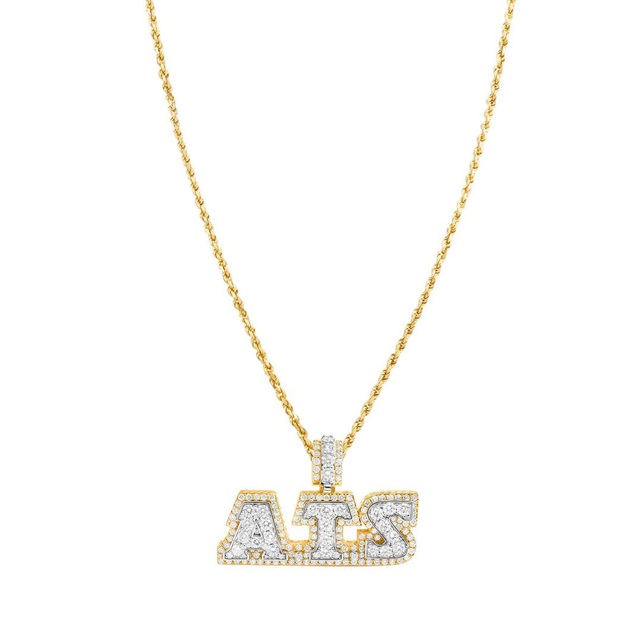 White, Yellow Diamond ATS Pendant in 14k Yellow Gold 15.50 Ctw