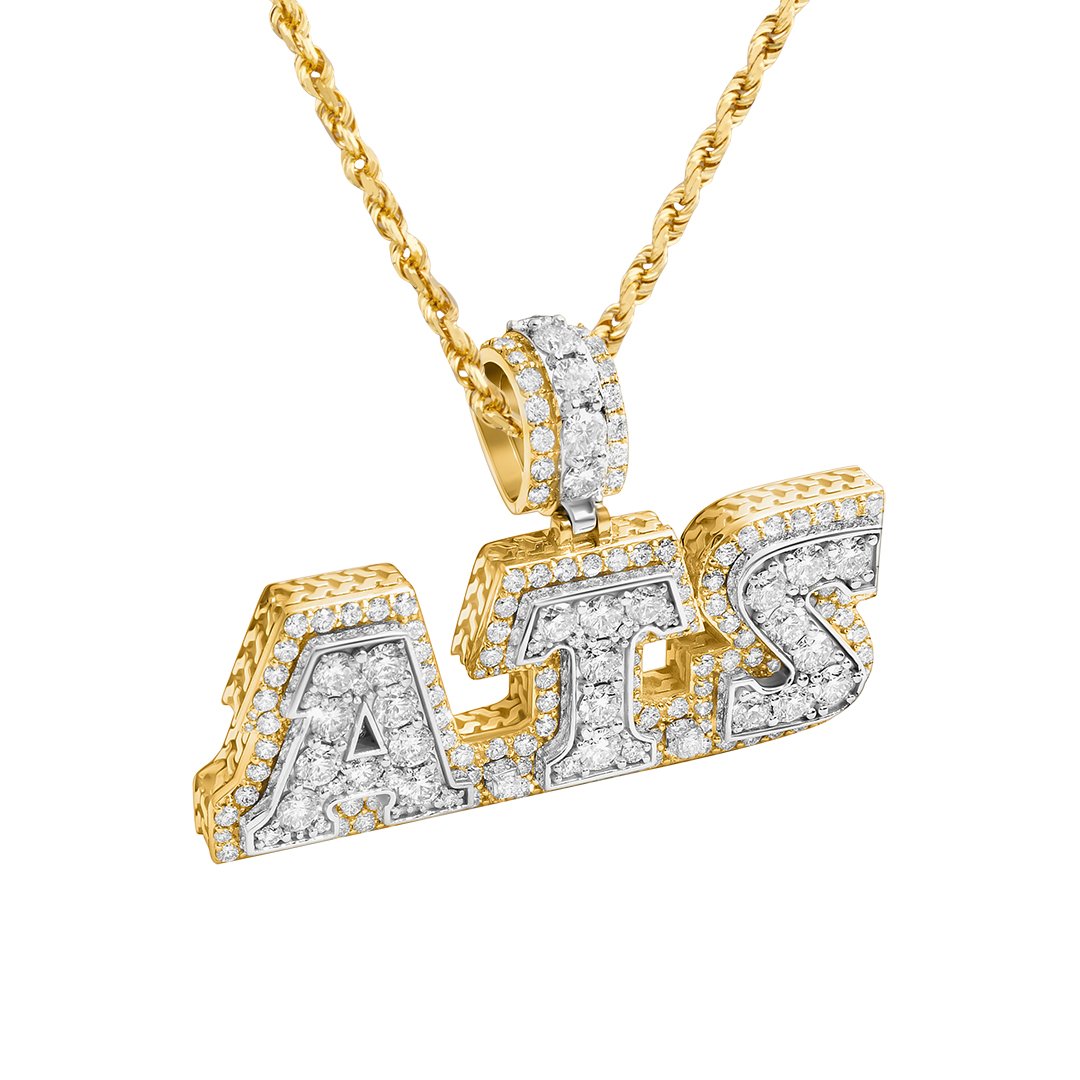 White, Yellow Diamond ATS Pendant in 14k Yellow Gold 15.50 Ctw