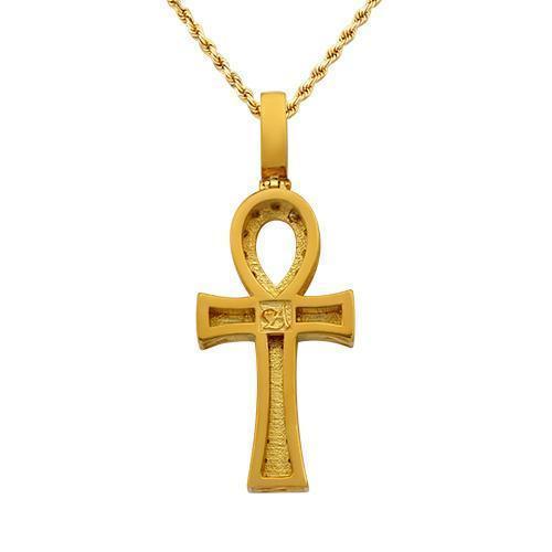 Diamond "Avianne Ankh" Pendant in 14k Yellow Gold 2 Ctw