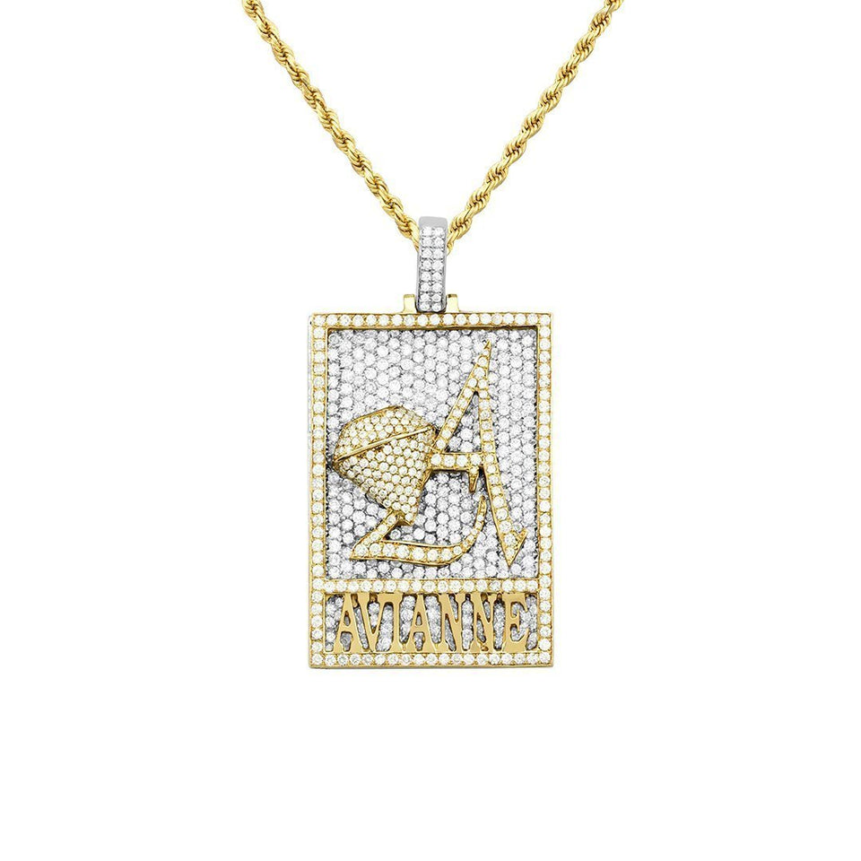 14k Yellow Gold Dog Tag Pendant 1.25 Ctw – Avianne Jewelers