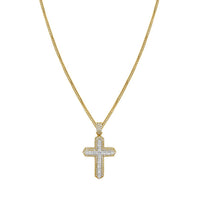 Thumbnail for 14k Yellow Gold Diamond Baguette Cross 2.59 Ctw