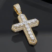 Thumbnail for 14k Yellow Gold Diamond Baguette Cross 2.59 Ctw