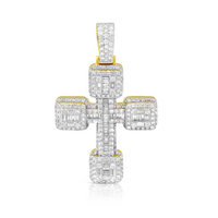 Thumbnail for 14k Yellow Gold Diamond Baguette Cross 5.65 Ctw