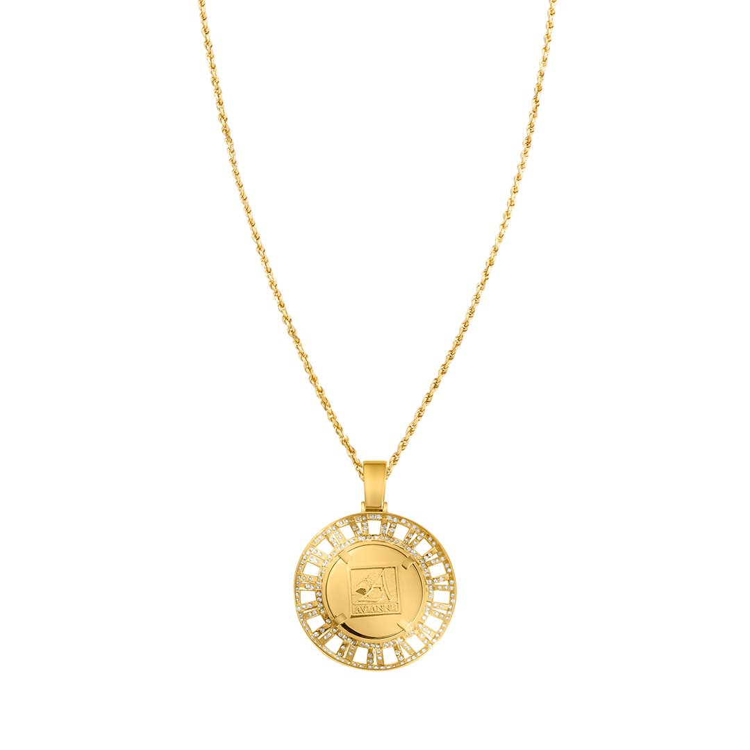 Yelllow Diamond Baguette Pendant in 14k Yellow Gold 5.30 Ctw