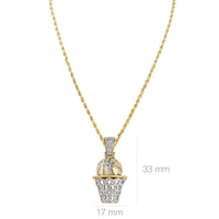 Thumbnail for Yellow Diamond Basketball Hoop Pendant in 10k Two Tone Gold 0.60 Ctw