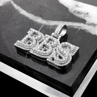 Thumbnail for White Diamond BBS Pendant in 14k White Gold 6 CTW