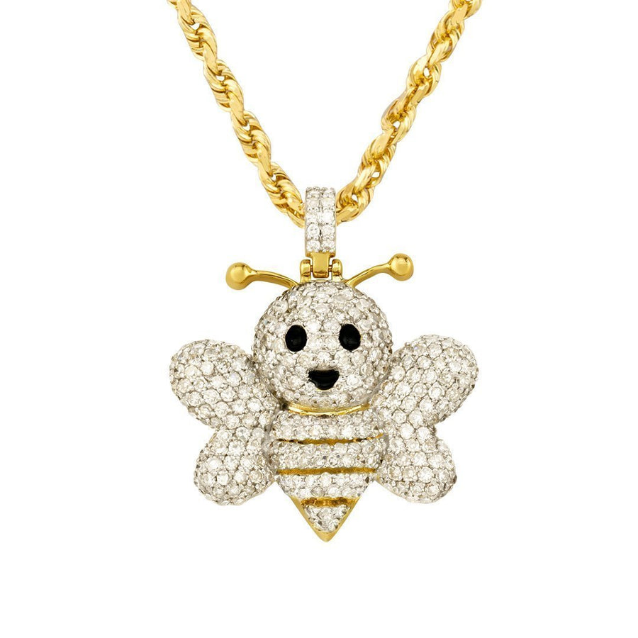 Yellow Diamond Bee Pendant in 10k Yellow Gold 1.23 Ctw