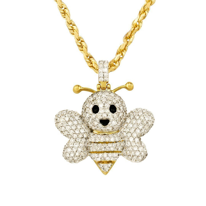10k Yellow Gold Diamond Bee Pendant 1.23 Ctw – Avianne Jewelers display picture 3