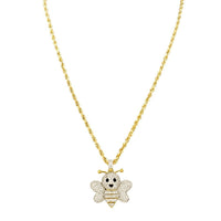 Thumbnail for Yellow Diamond Bee Pendant in 10k Yellow Gold 1.23 Ctw