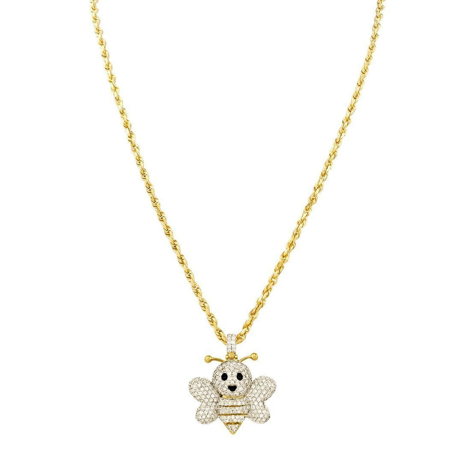 Yellow Diamond Bee Pendant in 10k Yellow Gold 1.23 Ctw