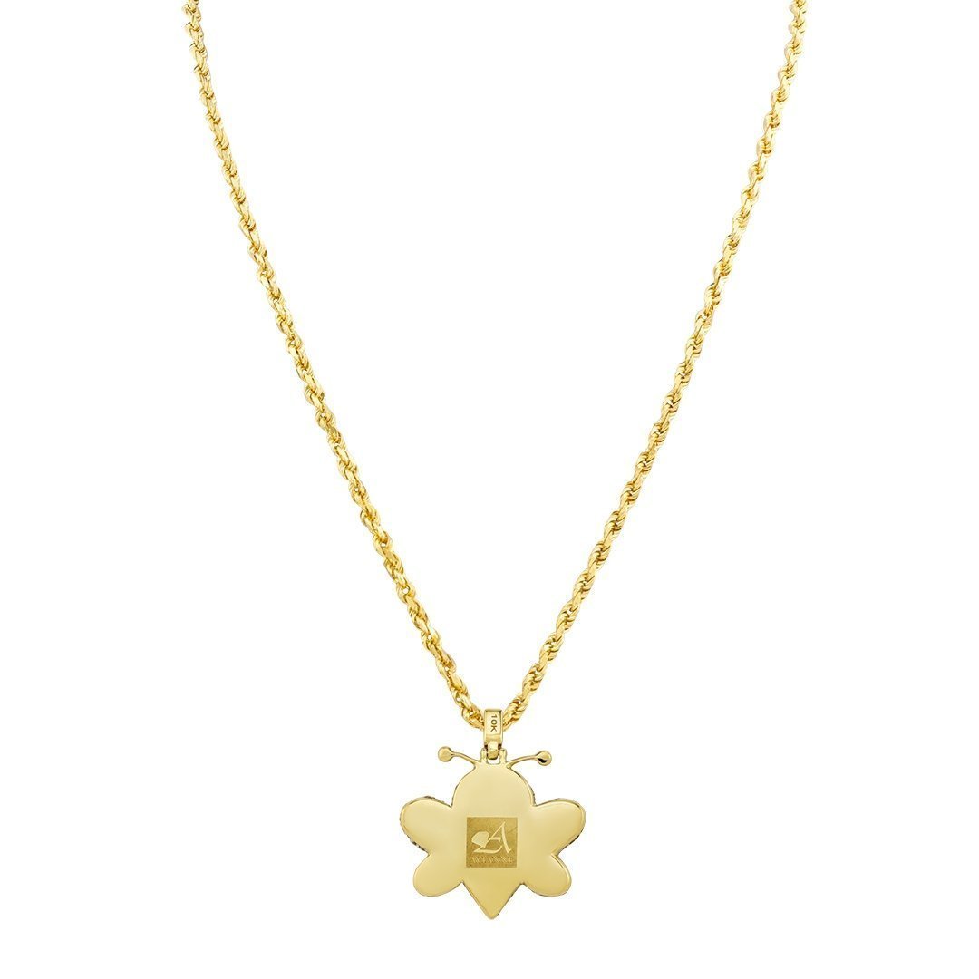 Yellow Diamond Bee Pendant in 10k Yellow Gold 1.23 Ctw