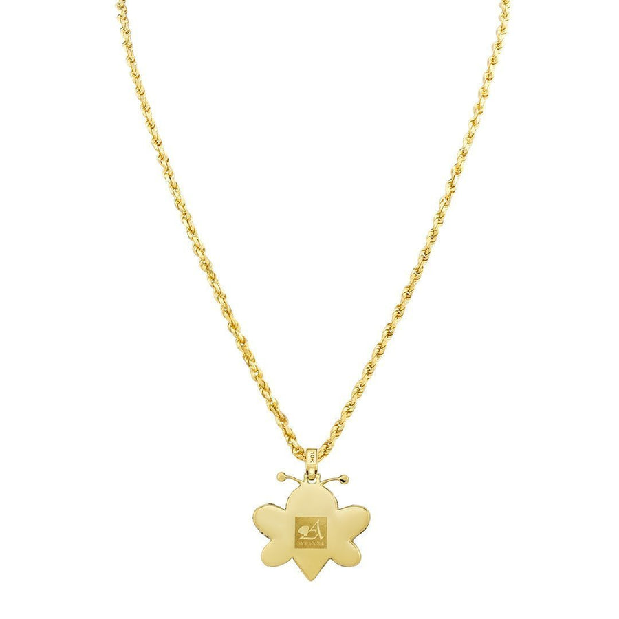 Yellow Diamond Bee Pendant in 10k Yellow Gold 1.23 Ctw