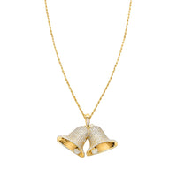 Thumbnail for Yellow Diamond Bell Pendant in 14k Yellow Gold 11 Ctw
