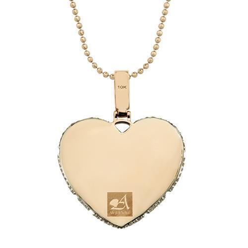 Diamond Broken Heart Pendant in 10k Rose Gold 2.65 Ctw