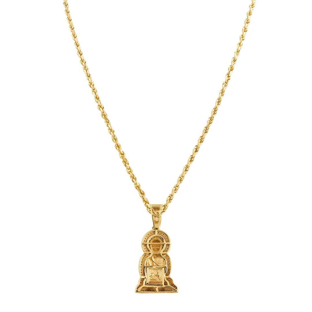Diamond Buddha Pendant in 10k Two Tone Gold 0.50 Ctw