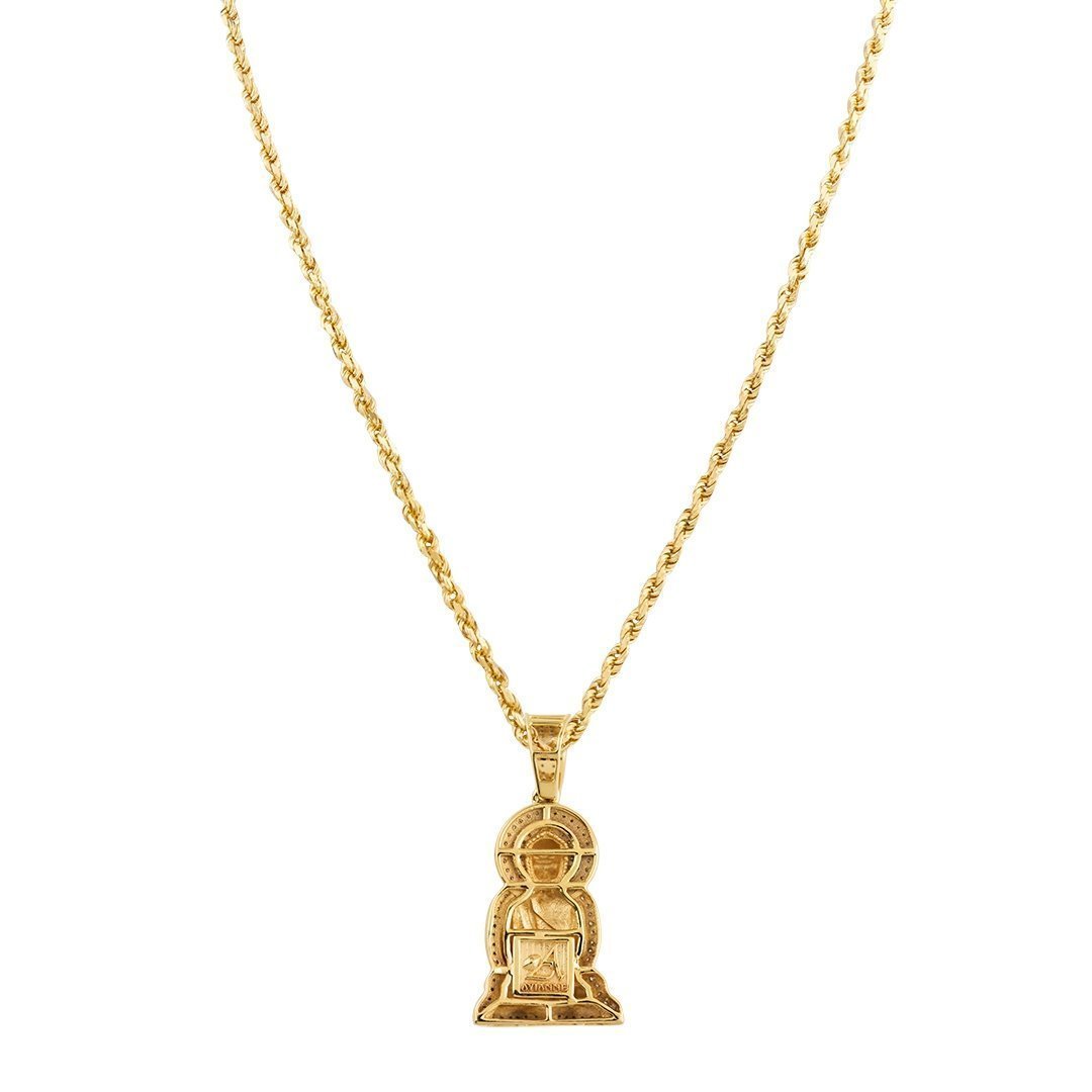 Diamond Buddha Pendant in 10k Two Tone Gold 0.50 Ctw