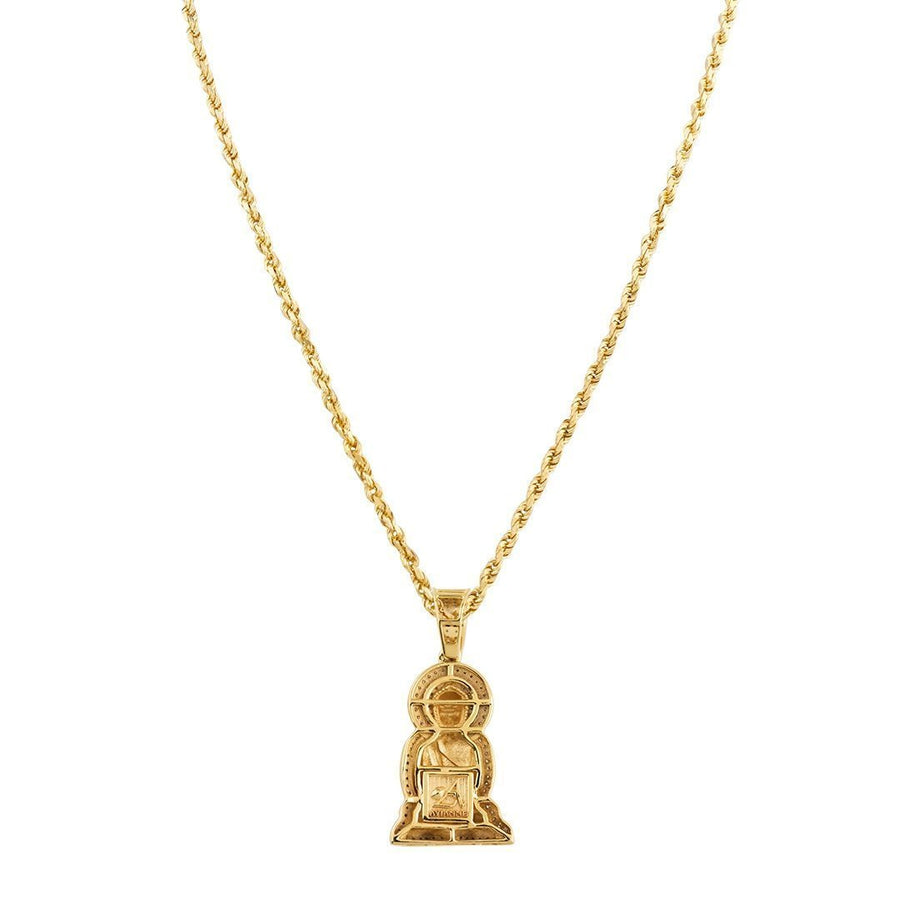 Diamond Buddha Pendant in 10k Two Tone Gold 0.50 Ctw