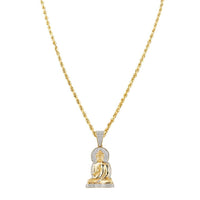 Thumbnail for Diamond Buddha Pendant in 10k Two Tone Gold 0.50 Ctw