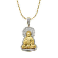 Thumbnail for Yellow Diamond Buddha Pendant in 10k Yellow Gold 1.25 Ctw