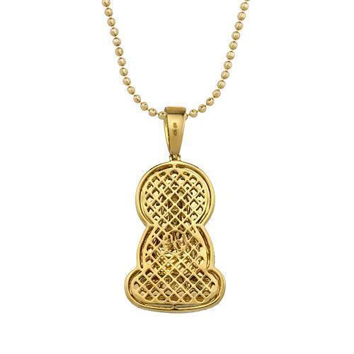 Yellow Diamond Buddha Pendant in 10k Yellow Gold 1.25 Ctw