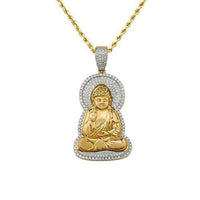 Thumbnail for Diamond Buddha Pendant in 10k Yellow Gold 1.75 Ctw