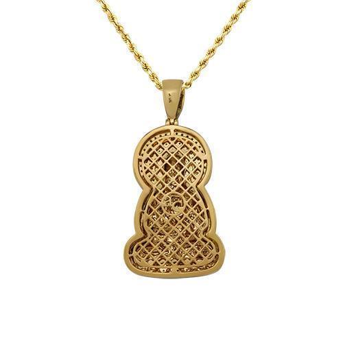 Diamond Buddha Pendant in 10k Yellow Gold 1.75 Ctw