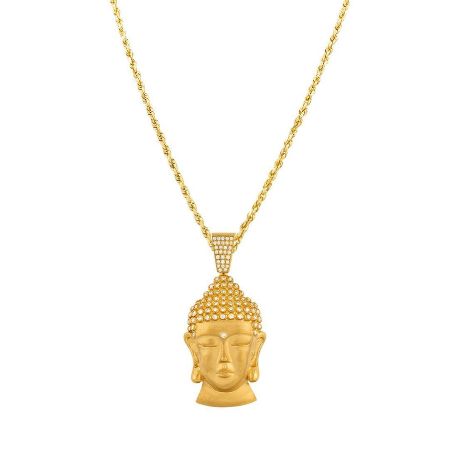 Diamond Buddha Pendant in 14k Yellow Gold 3 Ctw
