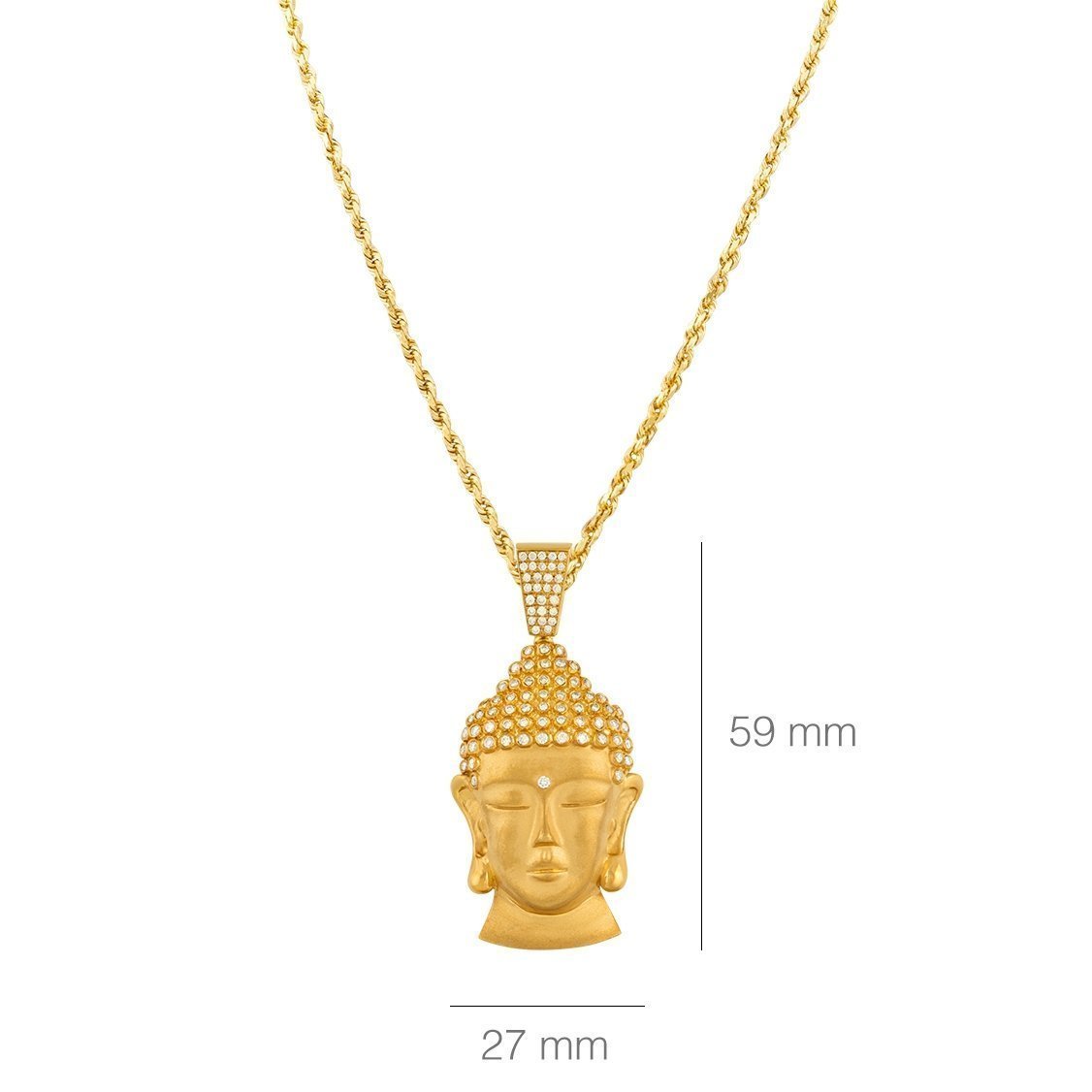 Diamond Buddha Pendant in 14k Yellow Gold 3 Ctw