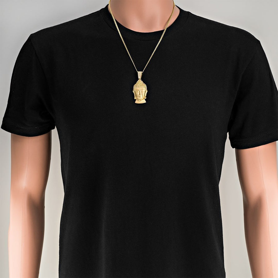 Diamond Buddha Pendant in 14k Yellow Gold 3 Ctw