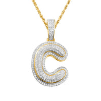 Thumbnail for Yellow Diamond C Pendant in 10k Yellow Gold .32 Ctw