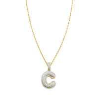 Thumbnail for Yellow Diamond C Pendant in 10k Yellow Gold .32 Ctw