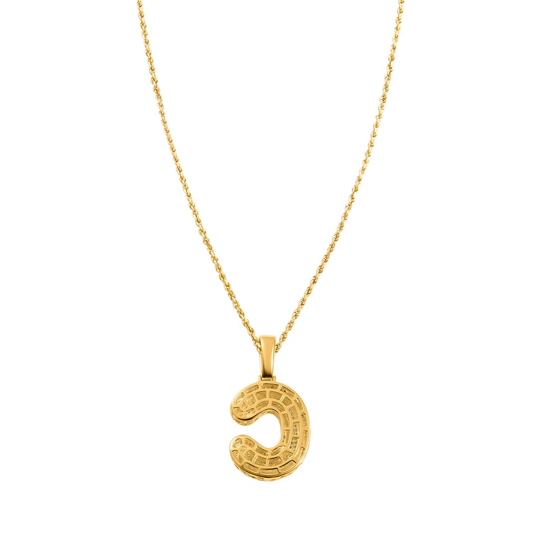 Yellow Diamond C Pendant in 10k Yellow Gold .32 Ctw