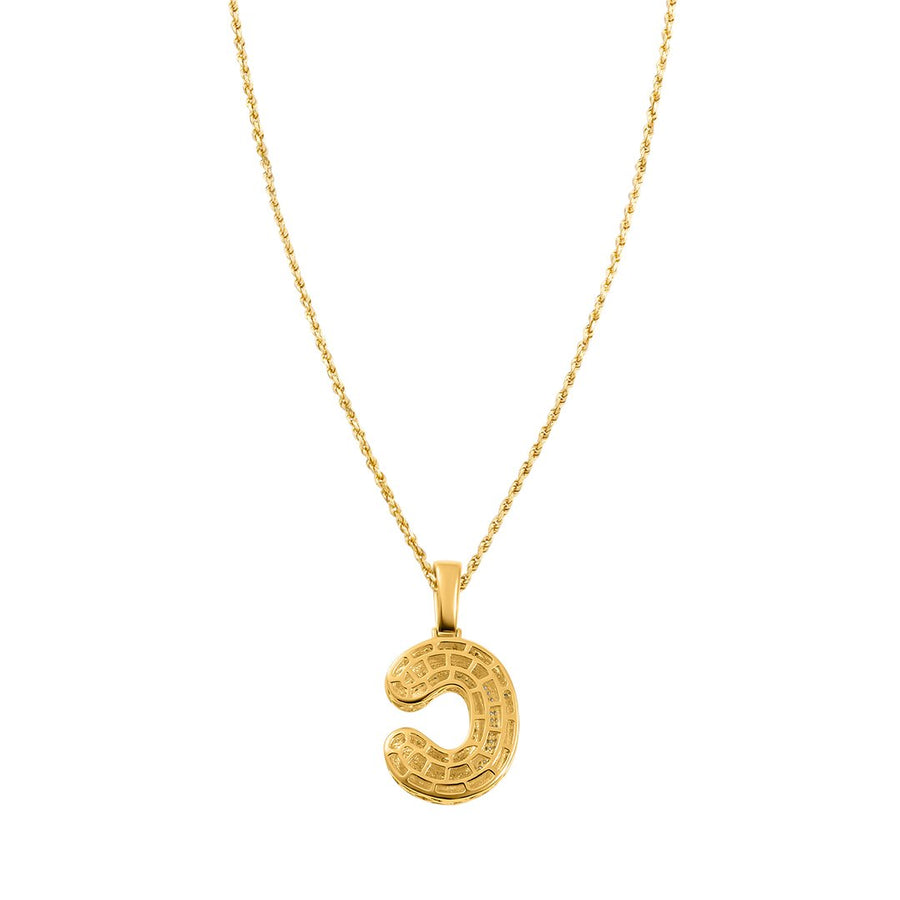 Yellow Diamond C Pendant in 10k Yellow Gold .32 Ctw