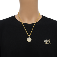 Thumbnail for 14k Yellow Gold Diamond Circle Pendant 3.14 Ctw
