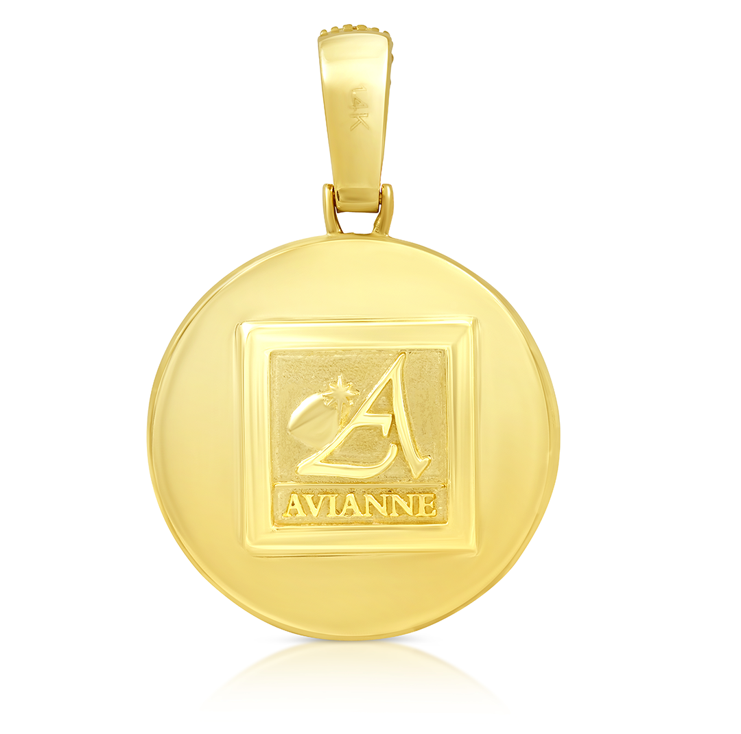 14k Yellow Gold Diamond Circle Pendant 3.14 Ctw
