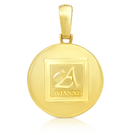 Thumbnail for 14k Yellow Gold Diamond Circle Pendant 3.14 Ctw