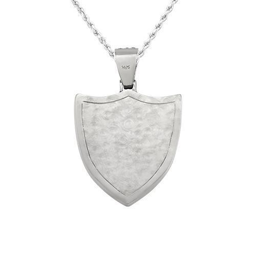 Diamond Crest Pendant in 14k White Gold 5 Ctw
