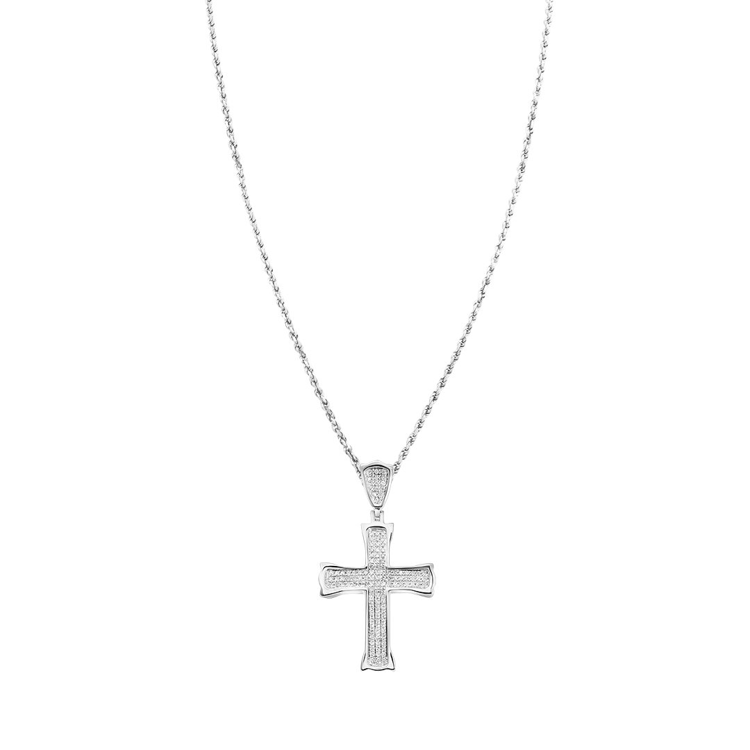 White Diamond Cross in 10k White Gold 2 Ctw