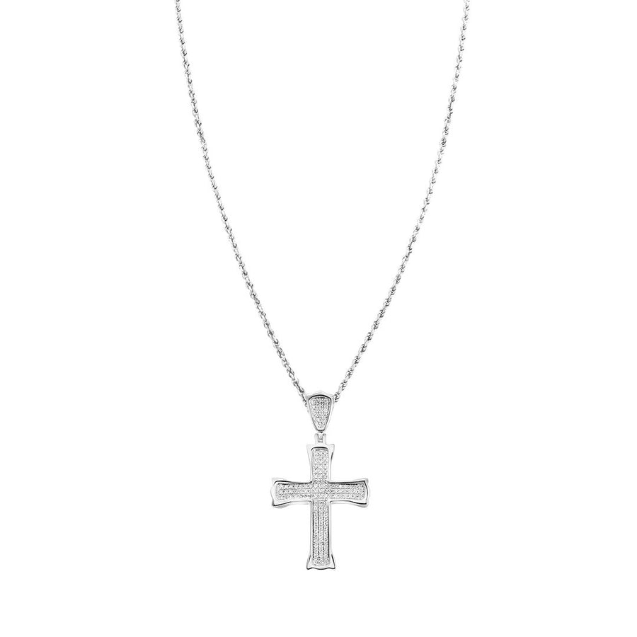 White Diamond Cross in 10k White Gold 2 Ctw