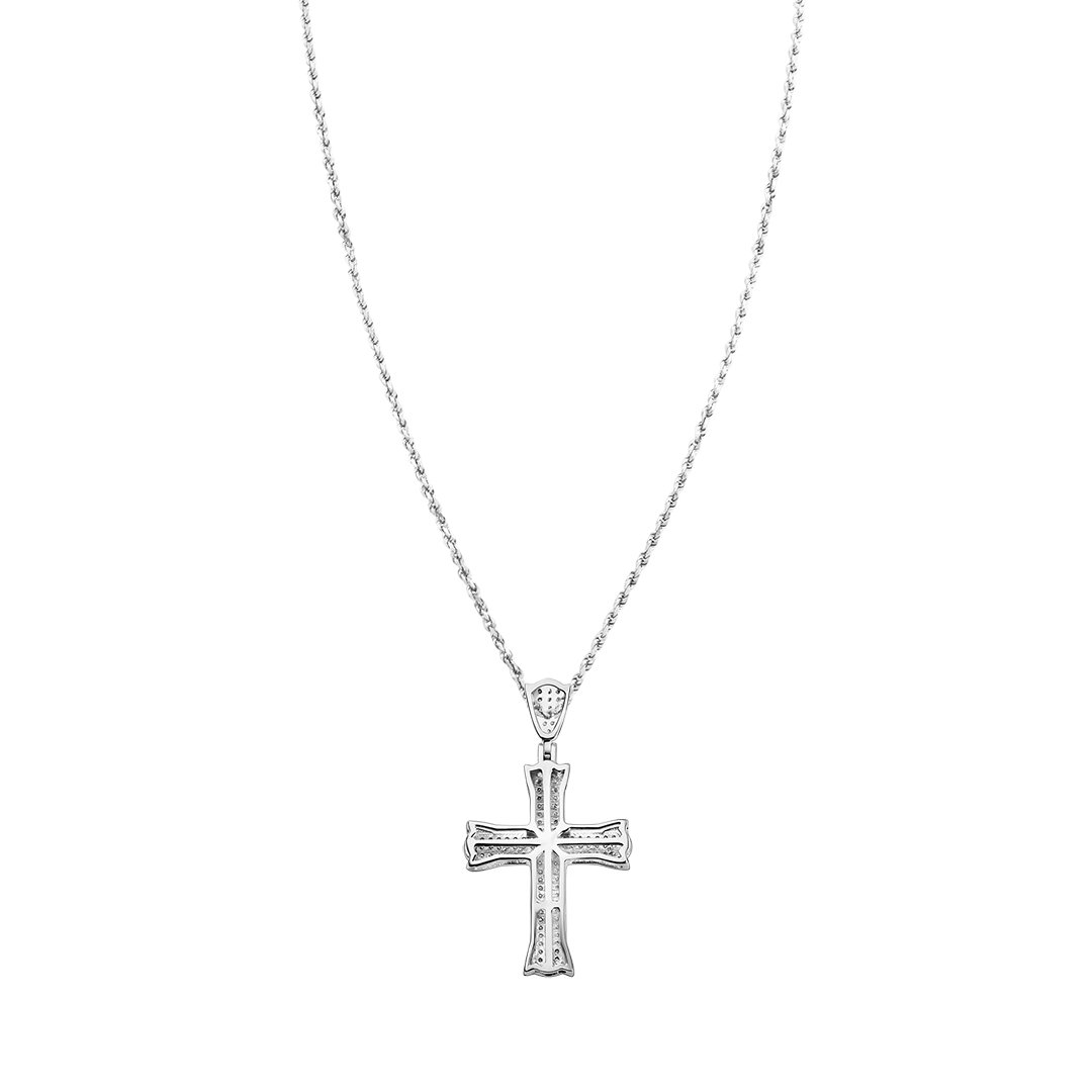 White Diamond Cross in 10k White Gold 2 Ctw