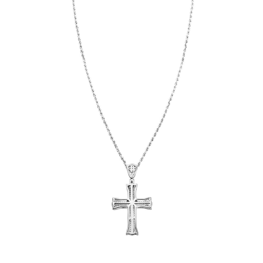 White Diamond Cross in 10k White Gold 2 Ctw
