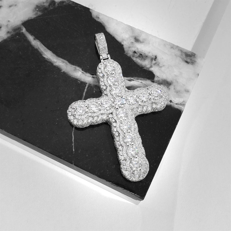White Diamond Cross in 14k White Gold 13.7 Ctw