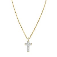 Thumbnail for Yellow Diamond Cross Pendant 10k Yellow Gold 0.20 Ctw