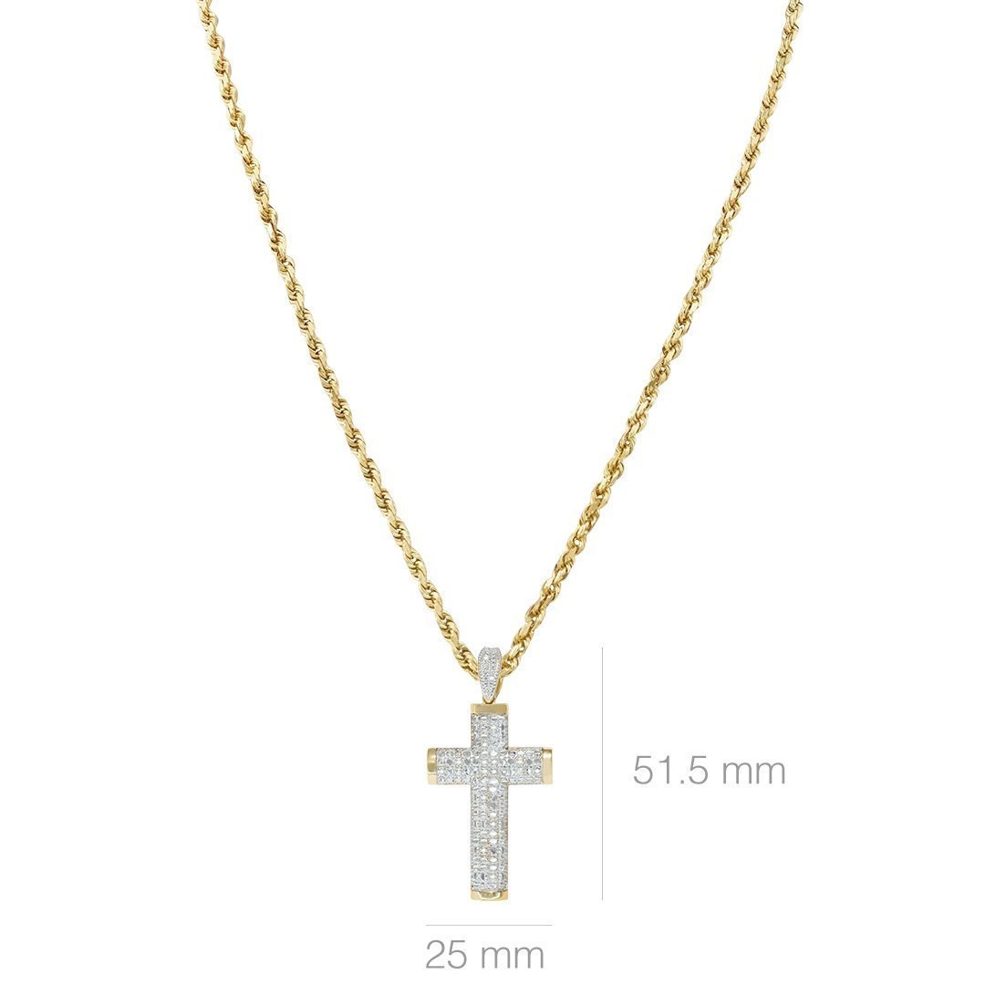 Yellow Diamond Cross Pendant 10k Yellow Gold 0.20 Ctw