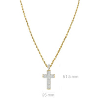 Thumbnail for Yellow Diamond Cross Pendant 10k Yellow Gold 0.20 Ctw