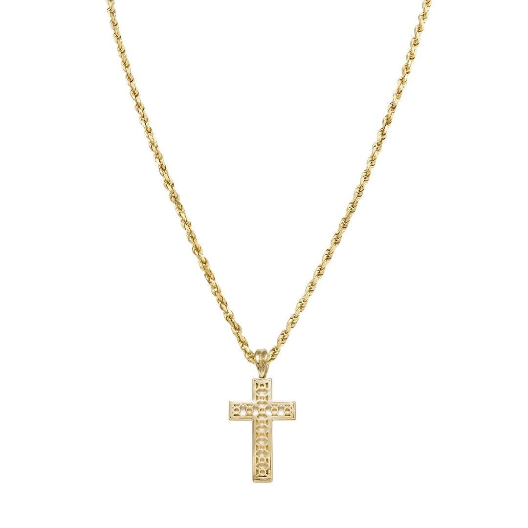 Yellow Diamond Cross Pendant 10k Yellow Gold 0.20 Ctw